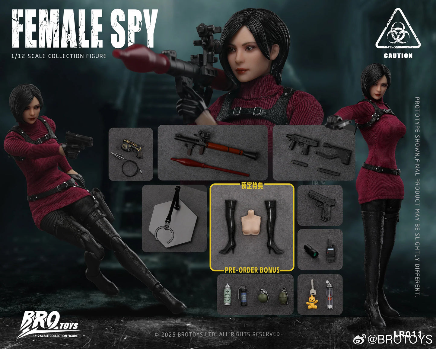(Pre-Order) Brotoys 1/12 Female Spy cloth action figure LR011 with preorder bonus