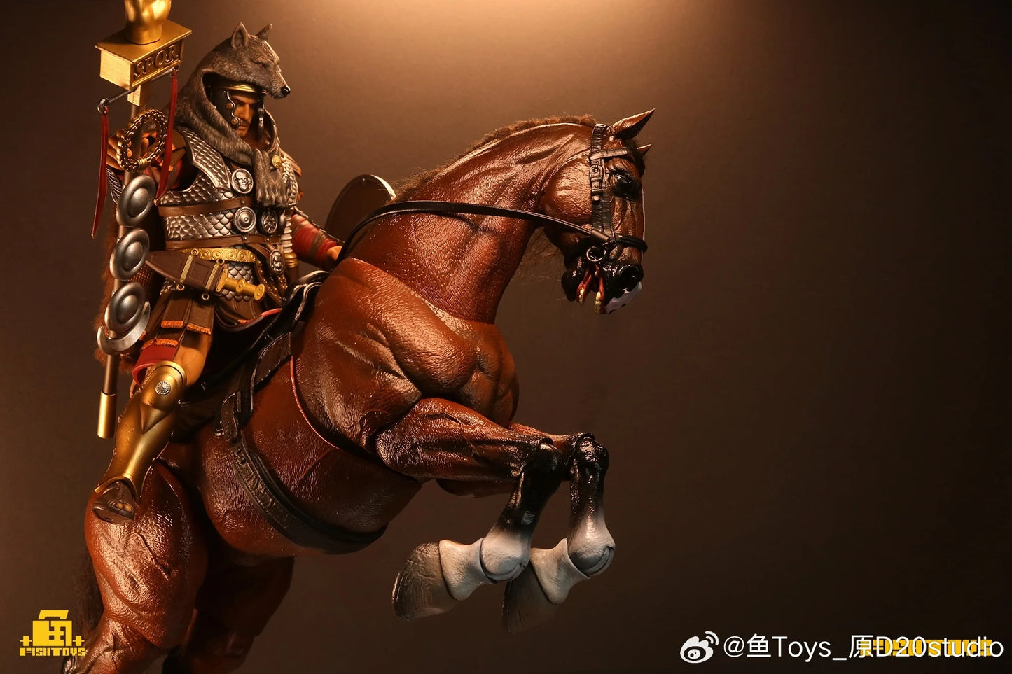 Fish Toys D20 1/12 Horse Mount Black/White/Brown For 1/12 7in figures (In Stock)