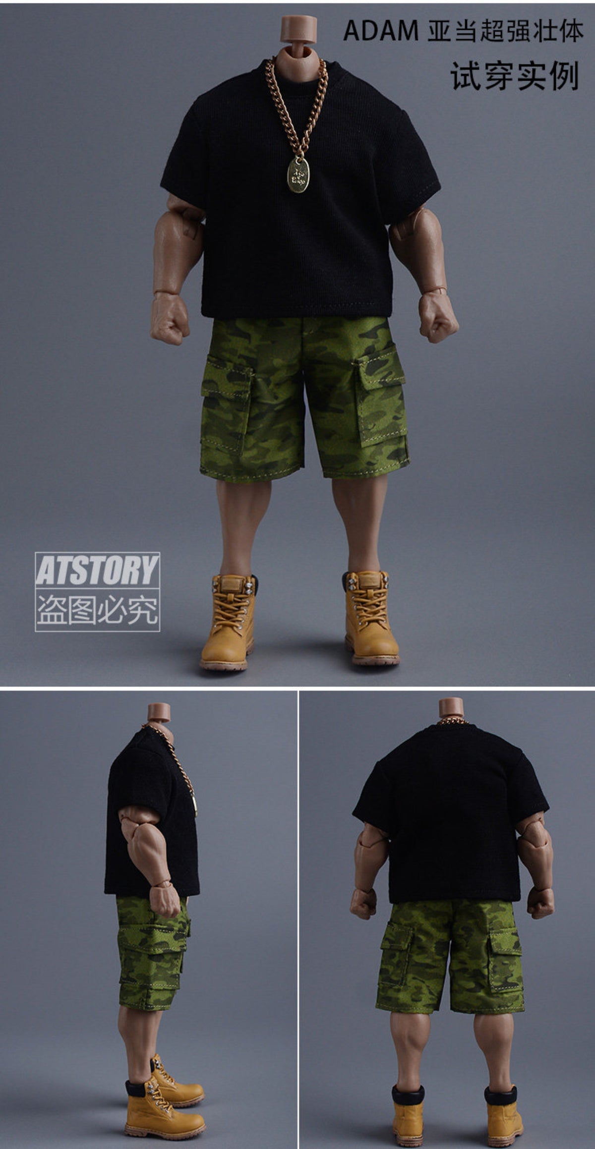 Custom 1/12 Clothing Accessories Top for 1/12 Scale Strong Body