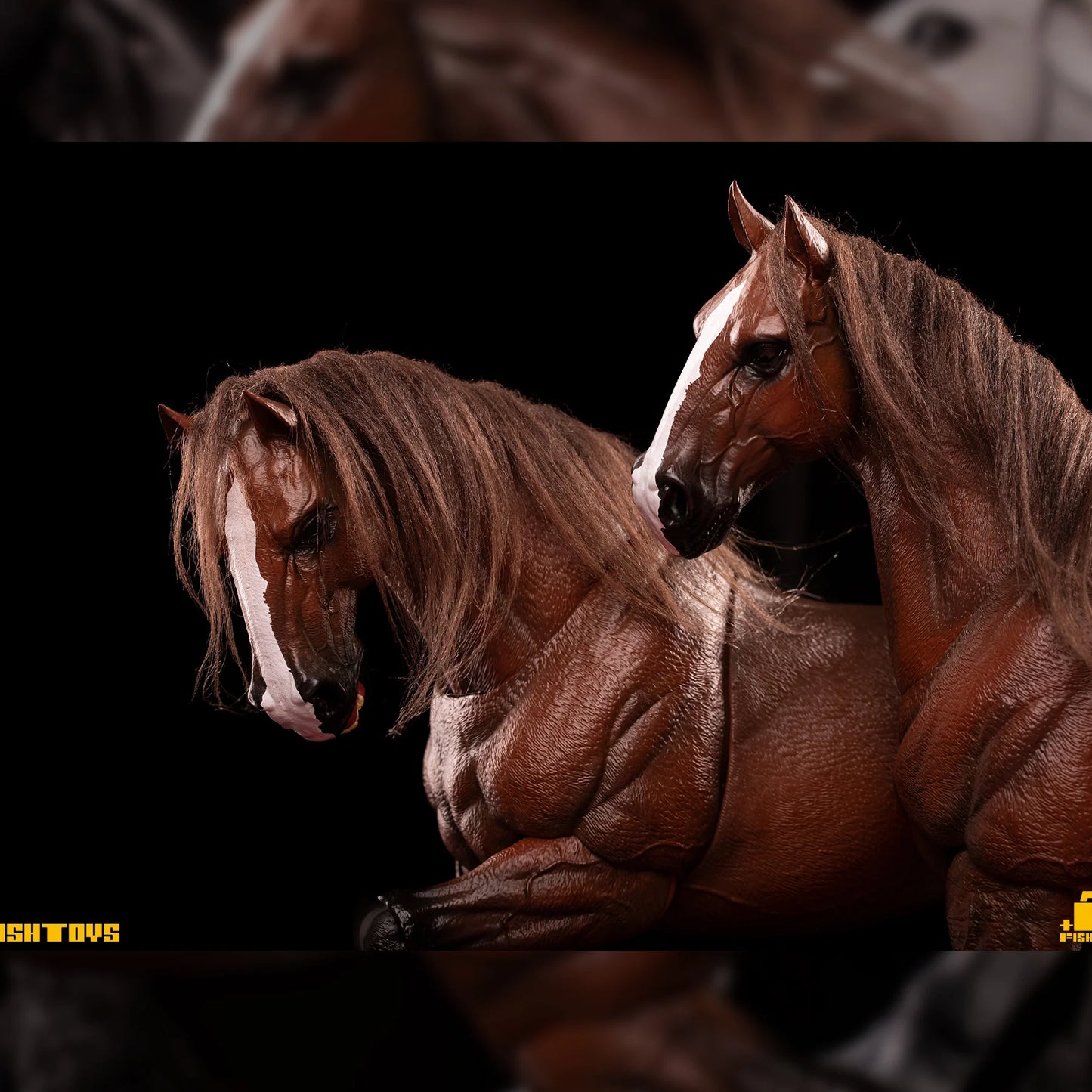Fish Toys D20 1/12 Horse Mount Black/White/Brown For 1/12 7in figures (In Stock)