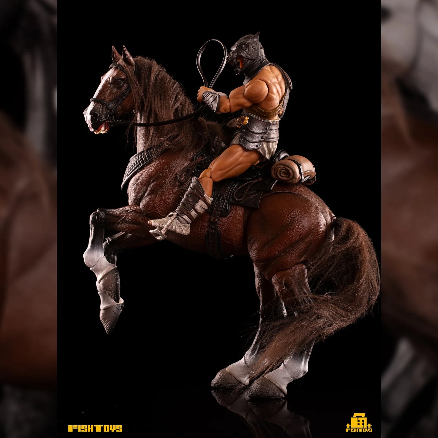 Fish Toys D20 1/12 Horse Mount Black/White/Brown For 1/12 7in figures (In Stock)