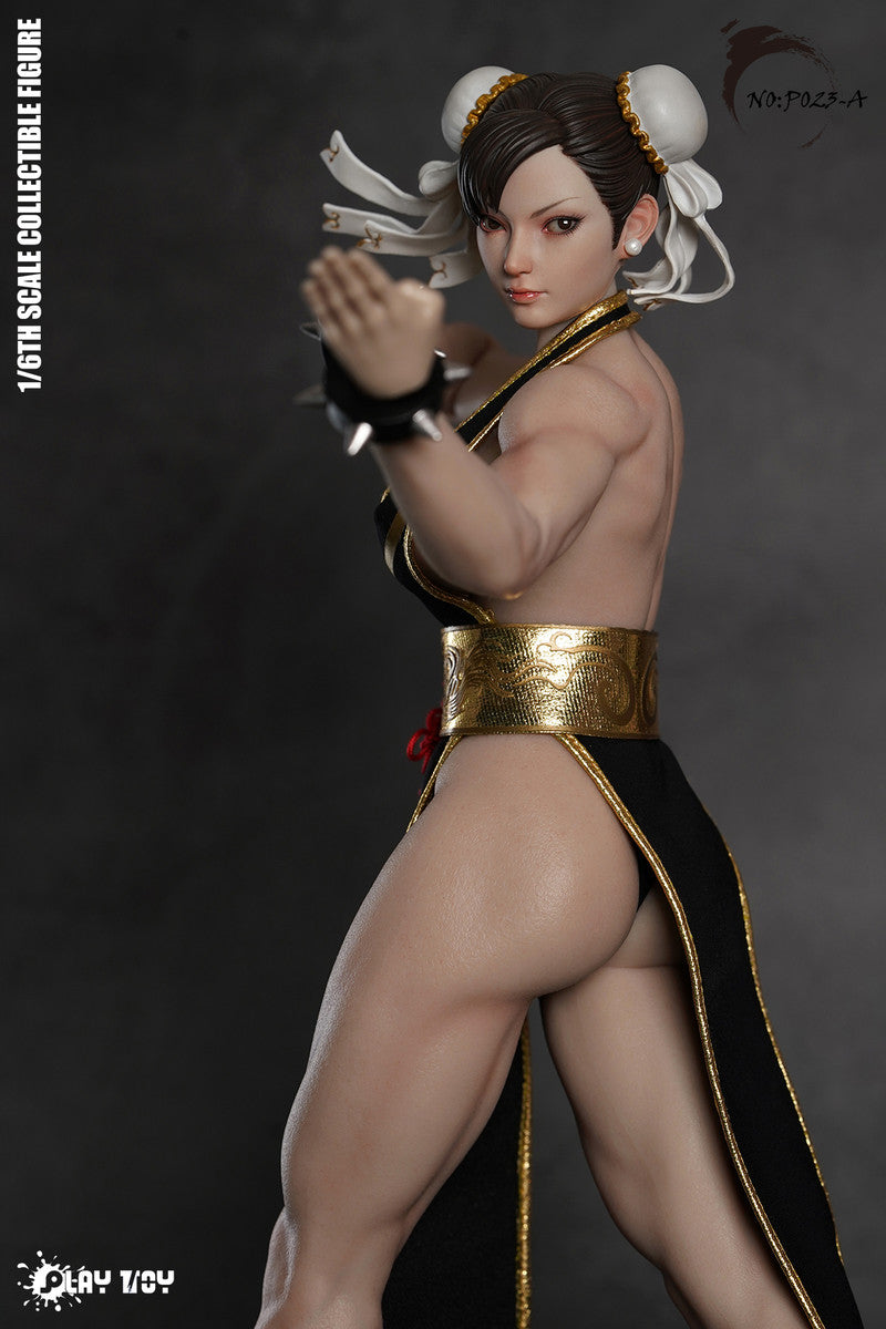 PLAY TOY P023-A Street Female Godness Fighter Chun-Li 2.0 1/6 Figure Black
