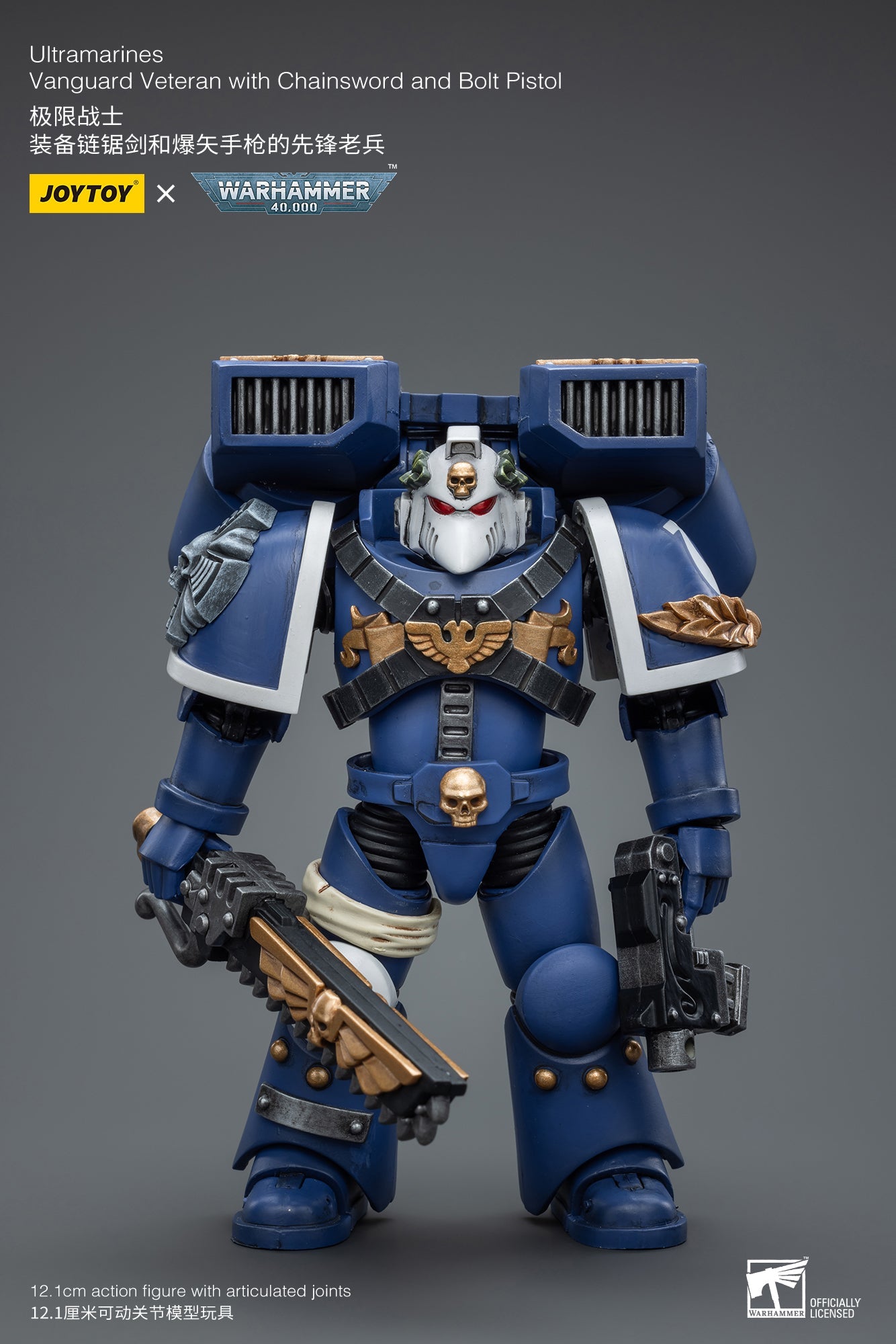 Warhammer 40K Ultramarines Vanguard Veteran with Chainsword and Bolt Pistol (In Stock)