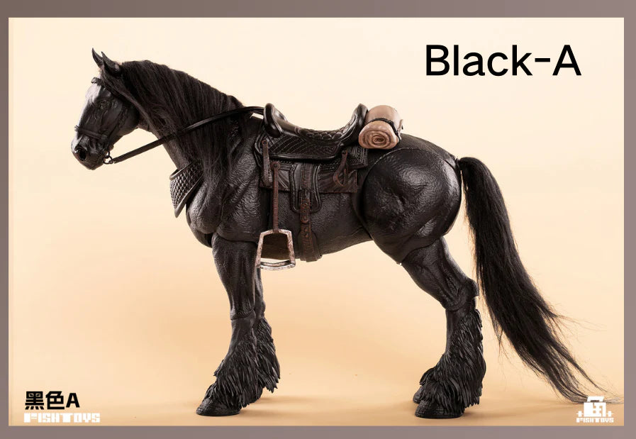 Fish Toys D20 1/12 Horse Mount Black/White/Brown For 1/12 7in figures (In Stock)