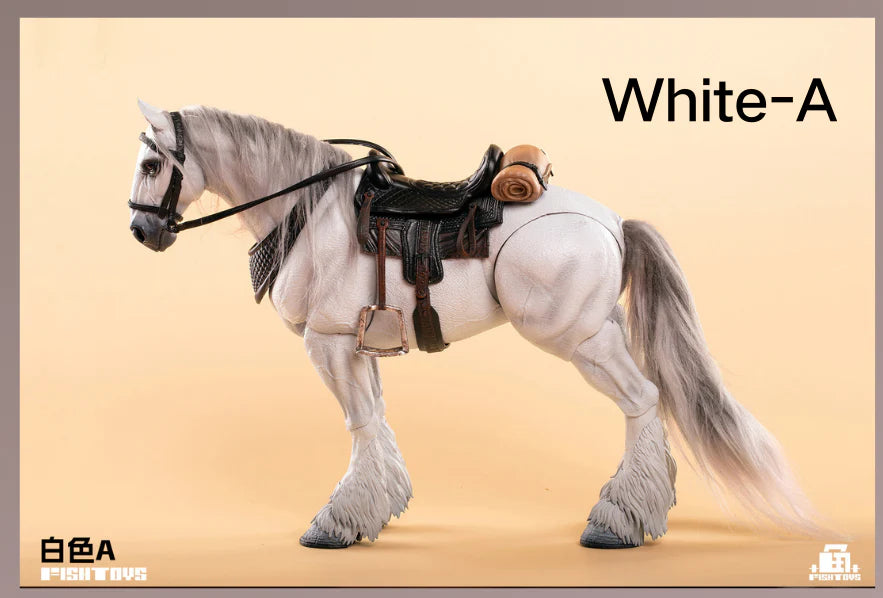 Fish Toys D20 1/12 Horse Mount Black/White/Brown For 1/12 7in figures (In Stock)