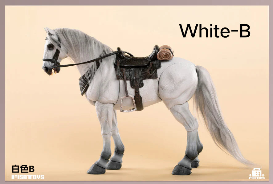 Fish Toys D20 1/12 Horse Mount Black/White/Brown For 1/12 7in figures (In Stock)