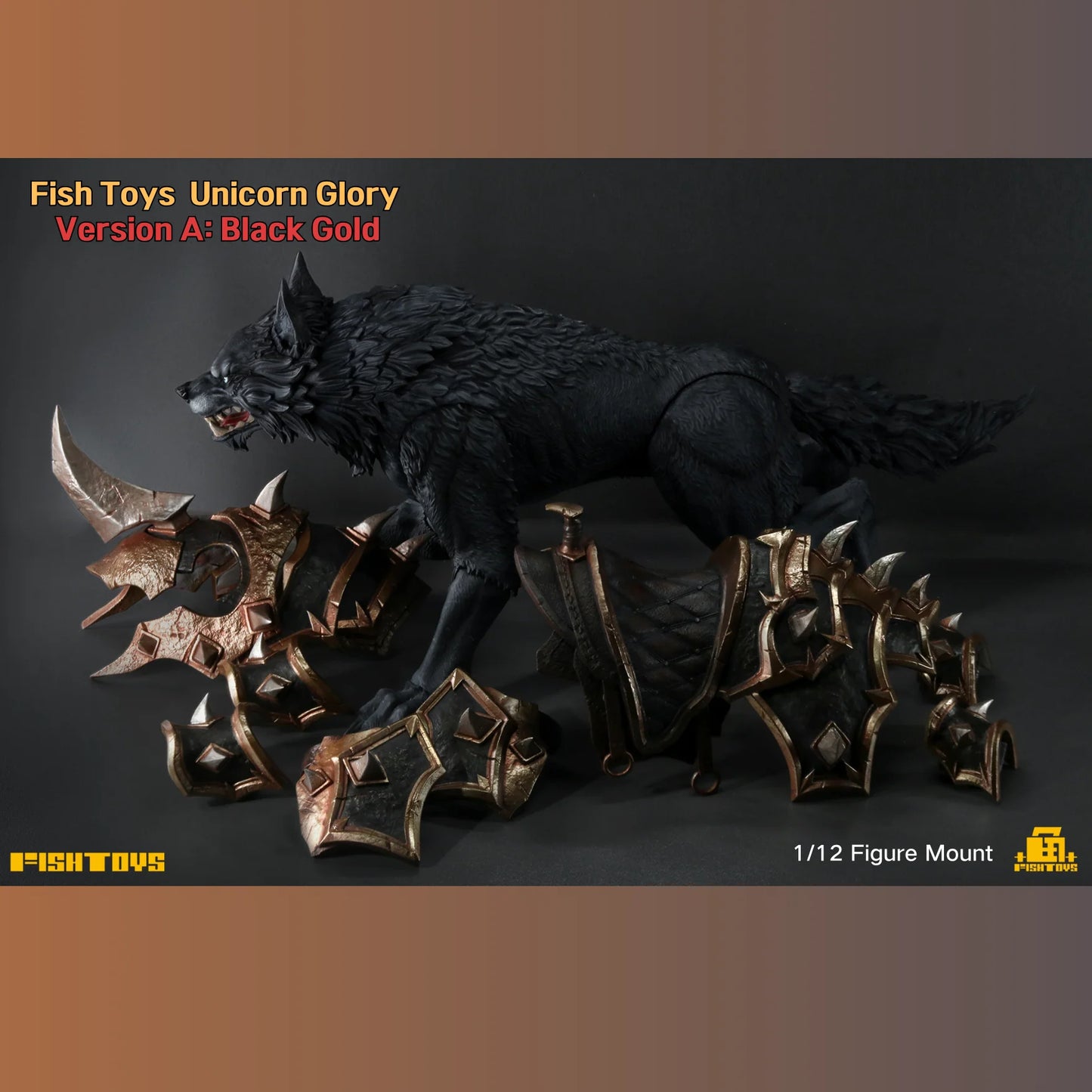 Fish Toys D20 1/12 Unicorn Glory Wolf Mount For 1/12 7in - 9in figures (In Stock)