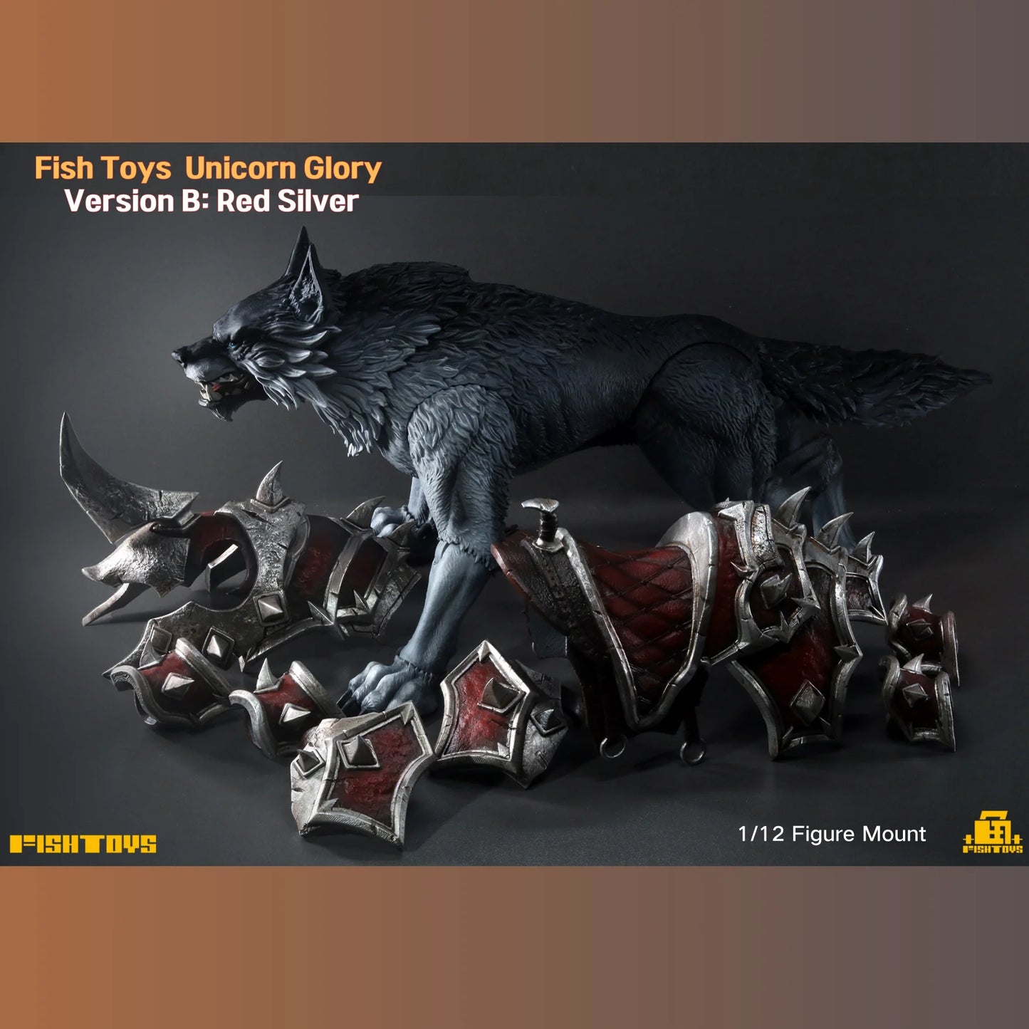 Fish Toys D20 1/12 Unicorn Glory Wolf Mount For 1/12 7in - 9in figures (In Stock)