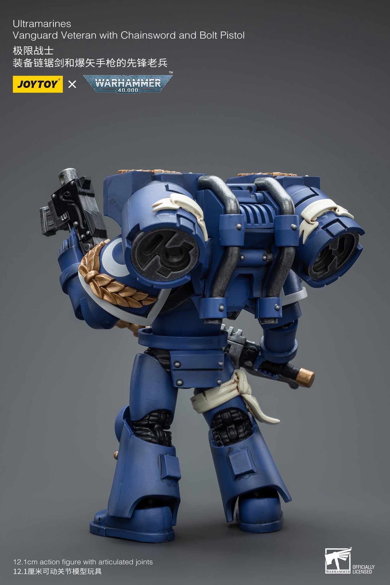 Warhammer 40K Ultramarines Vanguard Veteran with Chainsword and Bolt Pistol (In Stock)