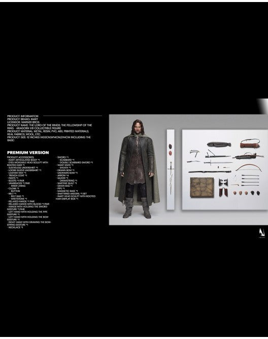 (Pre-Order) INART 1/6 Scale Lord of The Rings - Aragorn Premium Edition