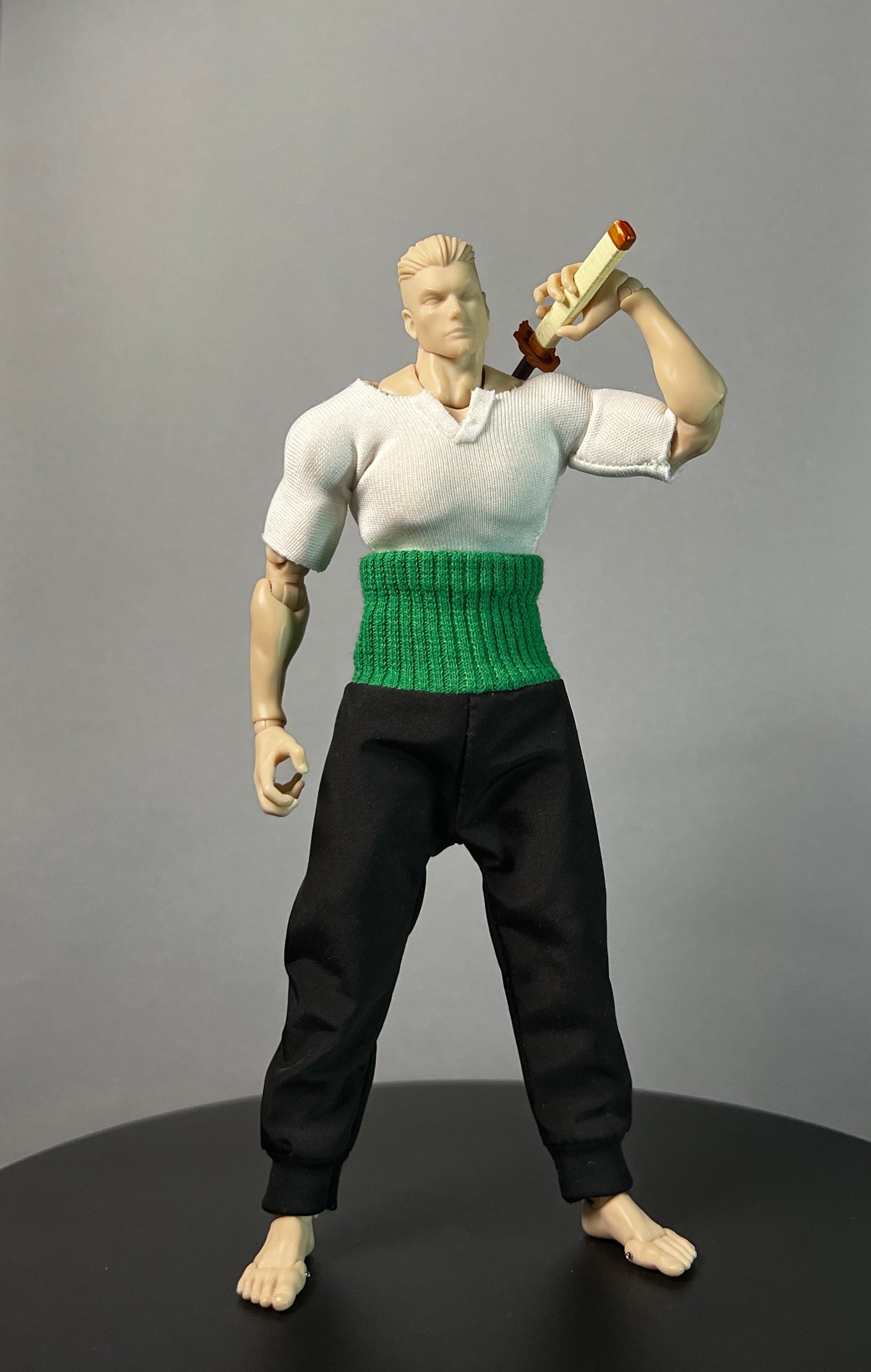Custom 1/12 Clothing Accessories Zoro cloth for Romankey Body