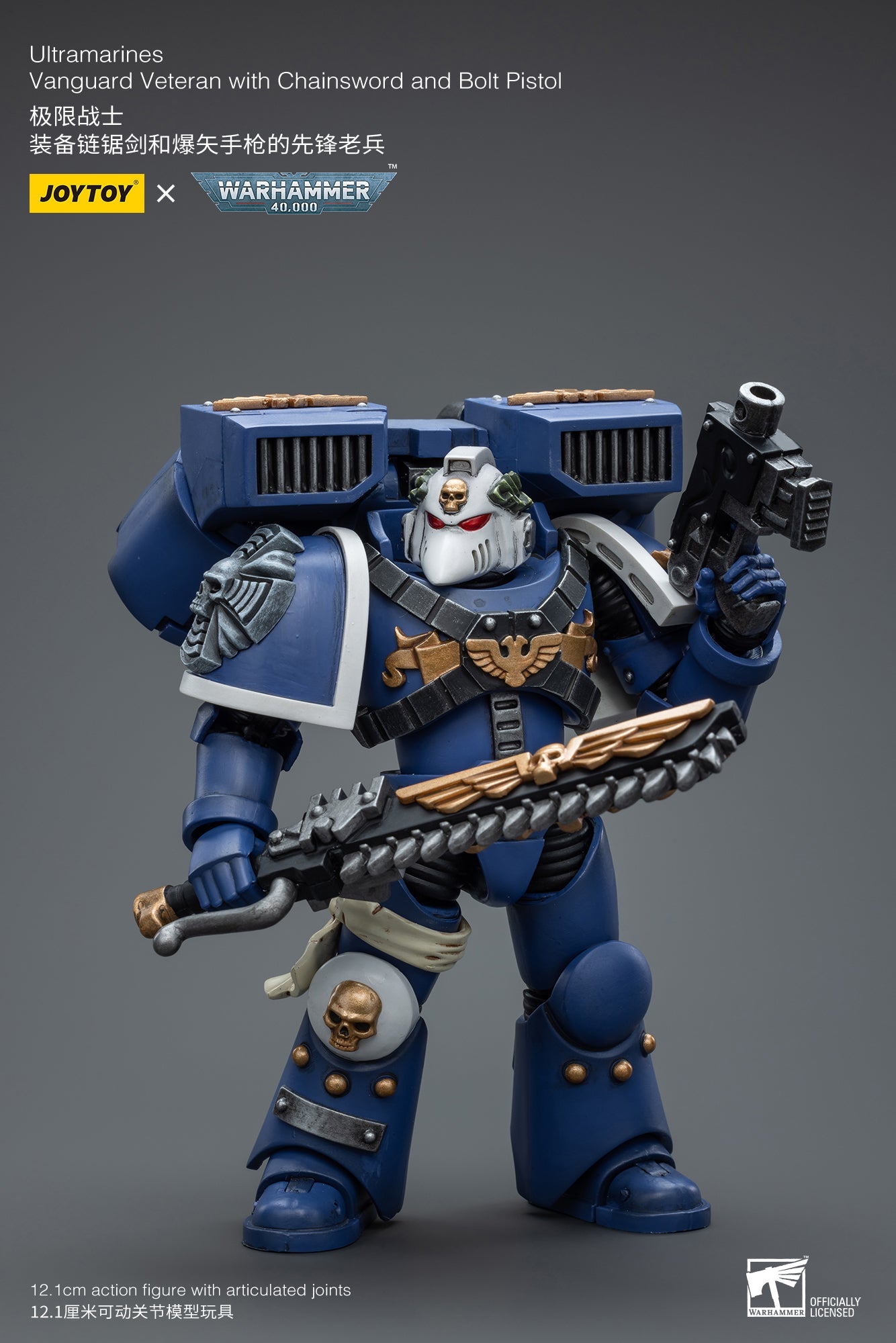 Warhammer 40K Ultramarines Vanguard Veteran with Chainsword and Bolt Pistol (In Stock)