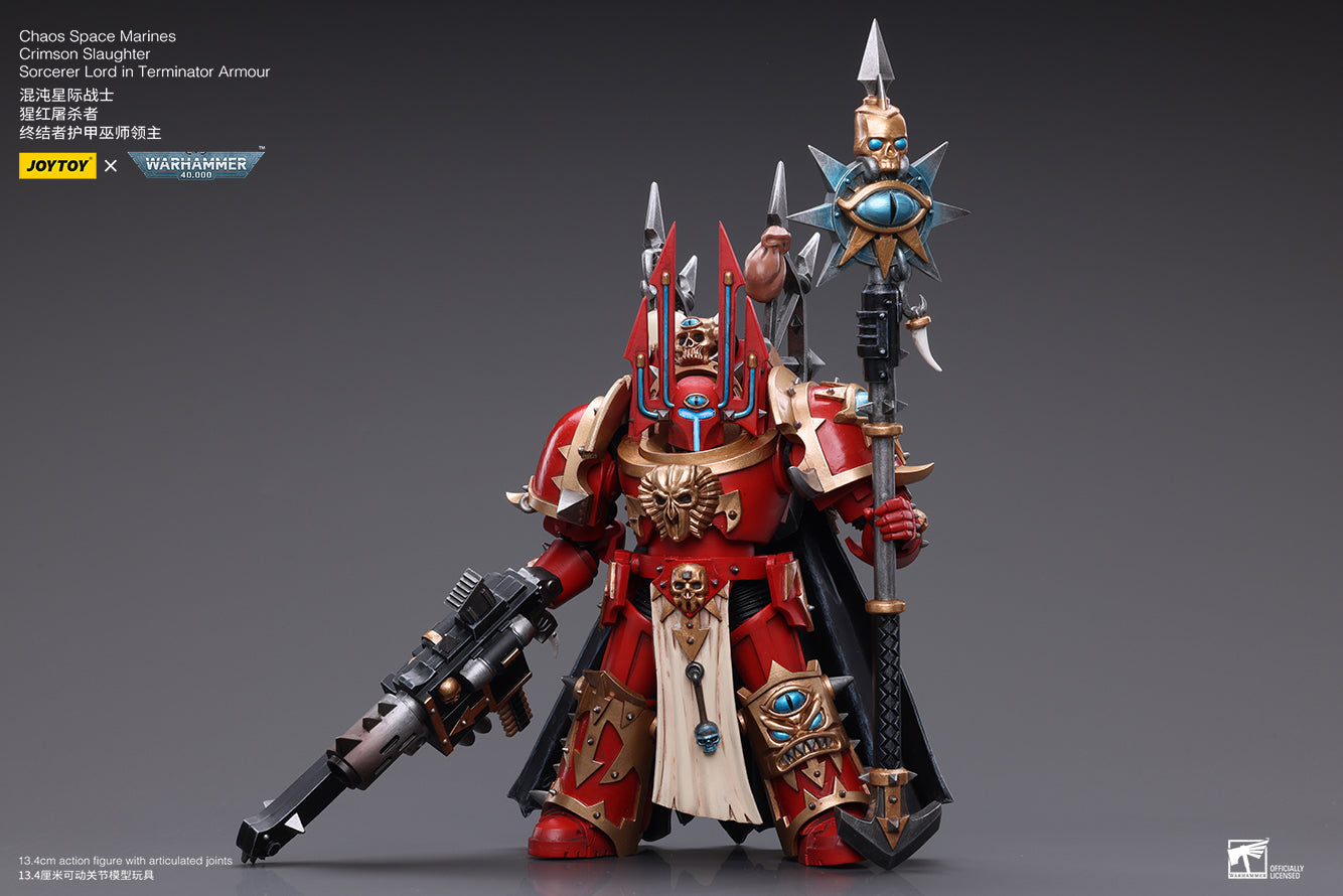 Warhammer 40K ChaosSpace Marines Crimson Slaughter Sorcerer Lord in Terminator Armour (In Stock)