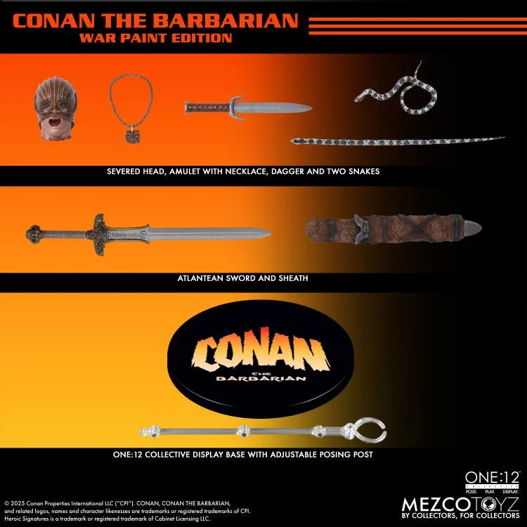 (Pre-Order) Mezco Conan the Barbarian (1982) One:12 Collective Conan (War Paint Edition) Action Figure