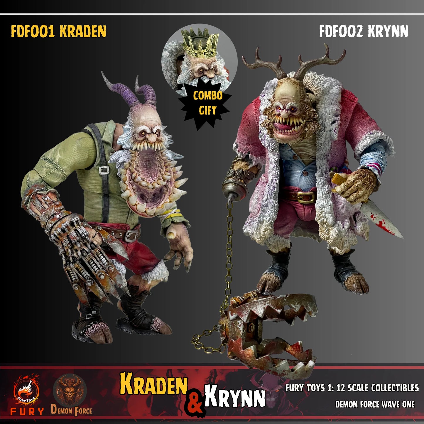 (Pre-Order) Fury toys Demon Force wave 1 1/12 The brother Kraden and Krynn 7 inches action figure