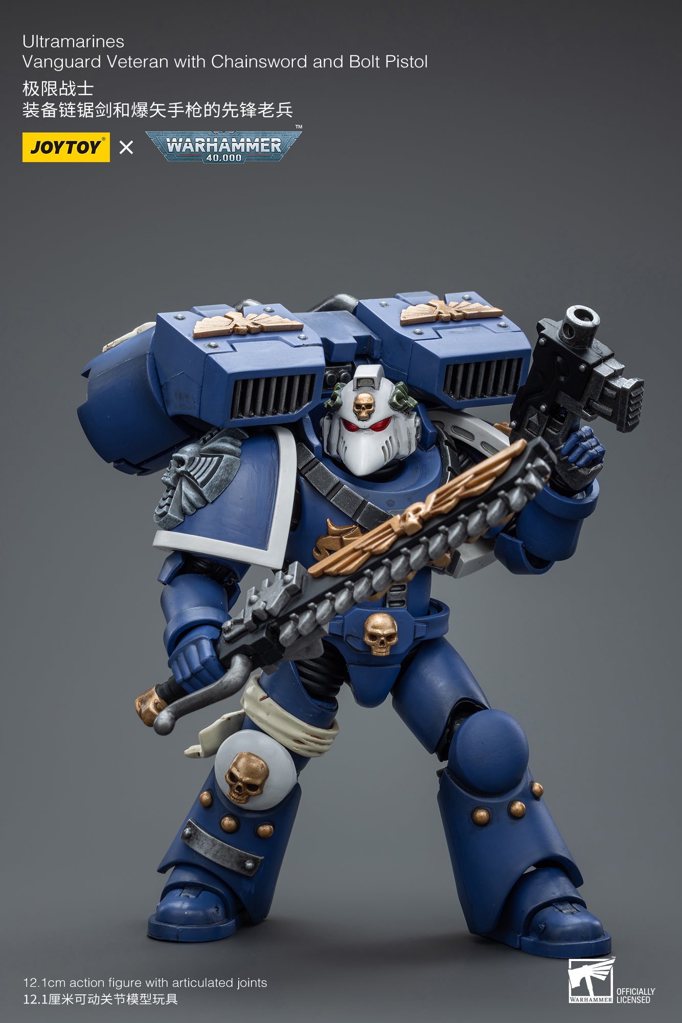 Warhammer 40K Ultramarines Vanguard Veteran with Chainsword and Bolt Pistol (In Stock)