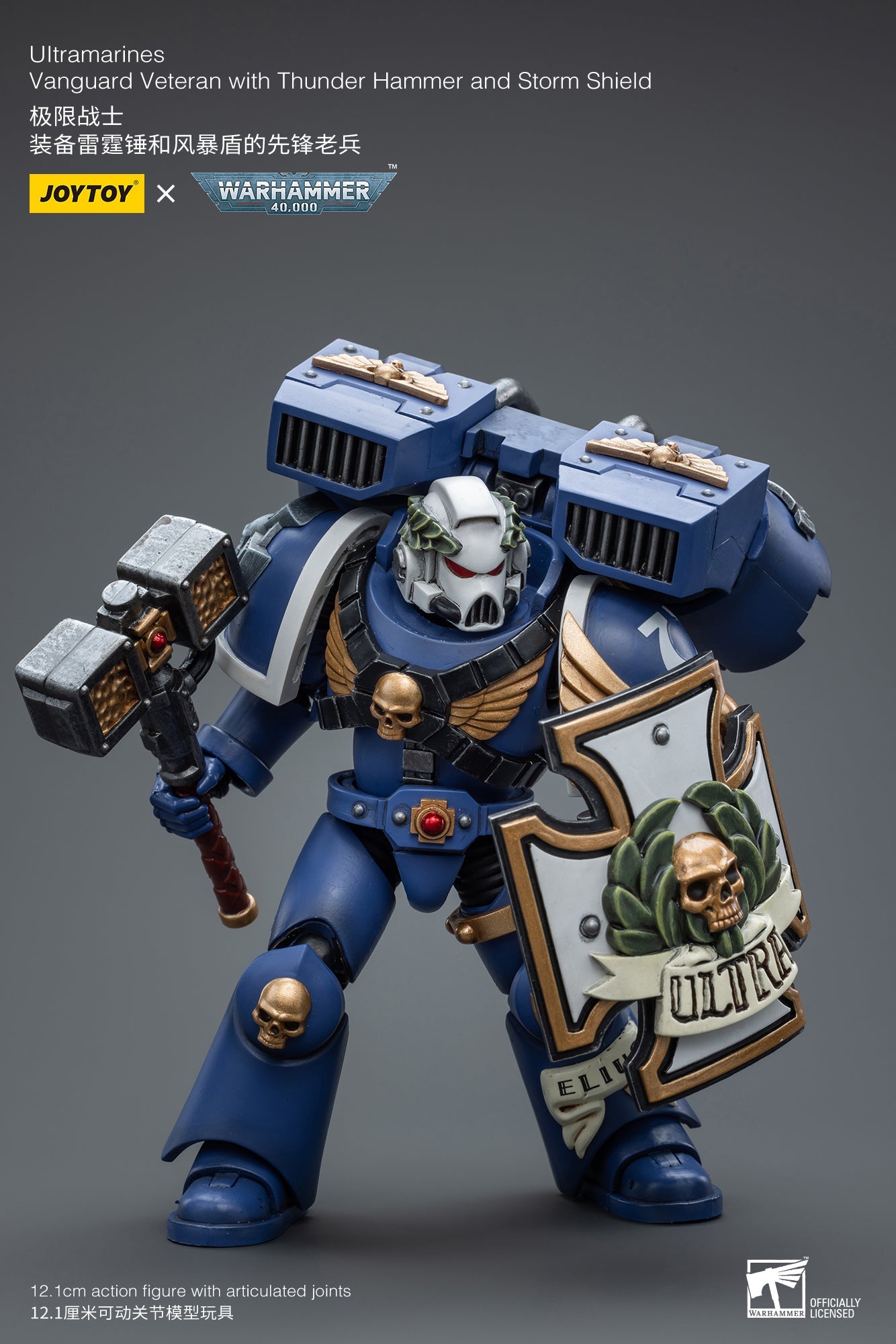 Warhammer 40K Ultramarines Vanguard Veteran with Thunder Hammer and Storm Shield (In Stock)