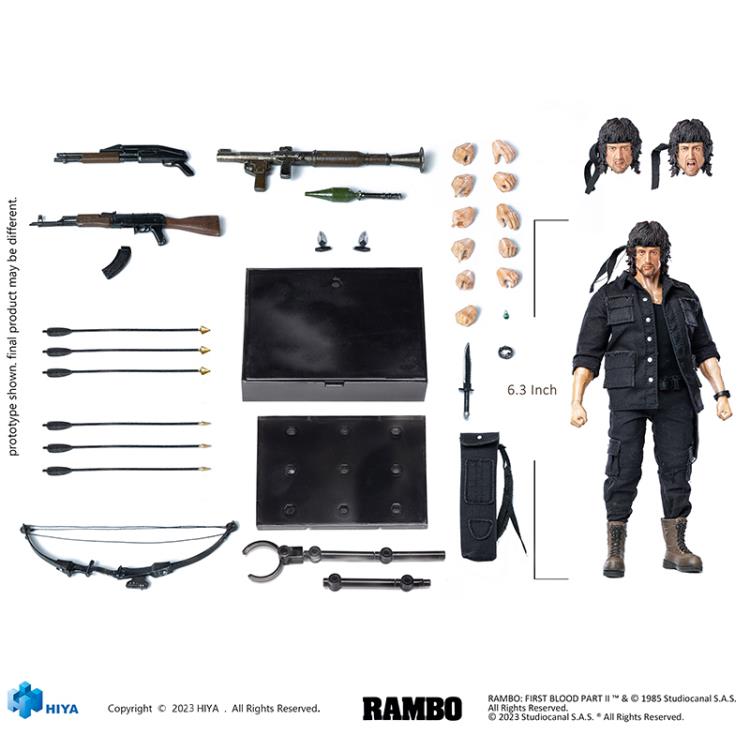 HIYA Rambo: First Blood Part II John Rambo 1/12 Scale PX Previews Exclusive Figure (In Stock)