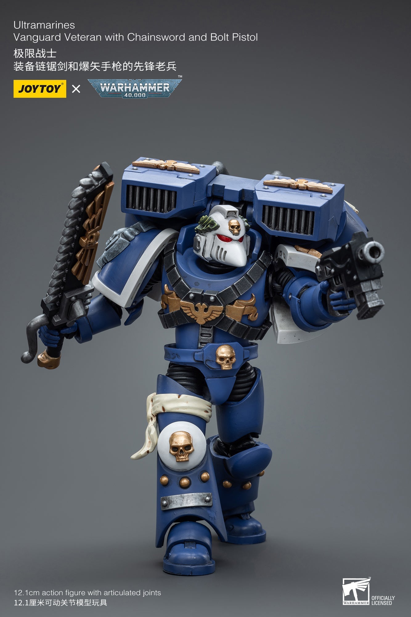 Warhammer 40K Ultramarines Vanguard Veteran with Chainsword and Bolt Pistol (In Stock)