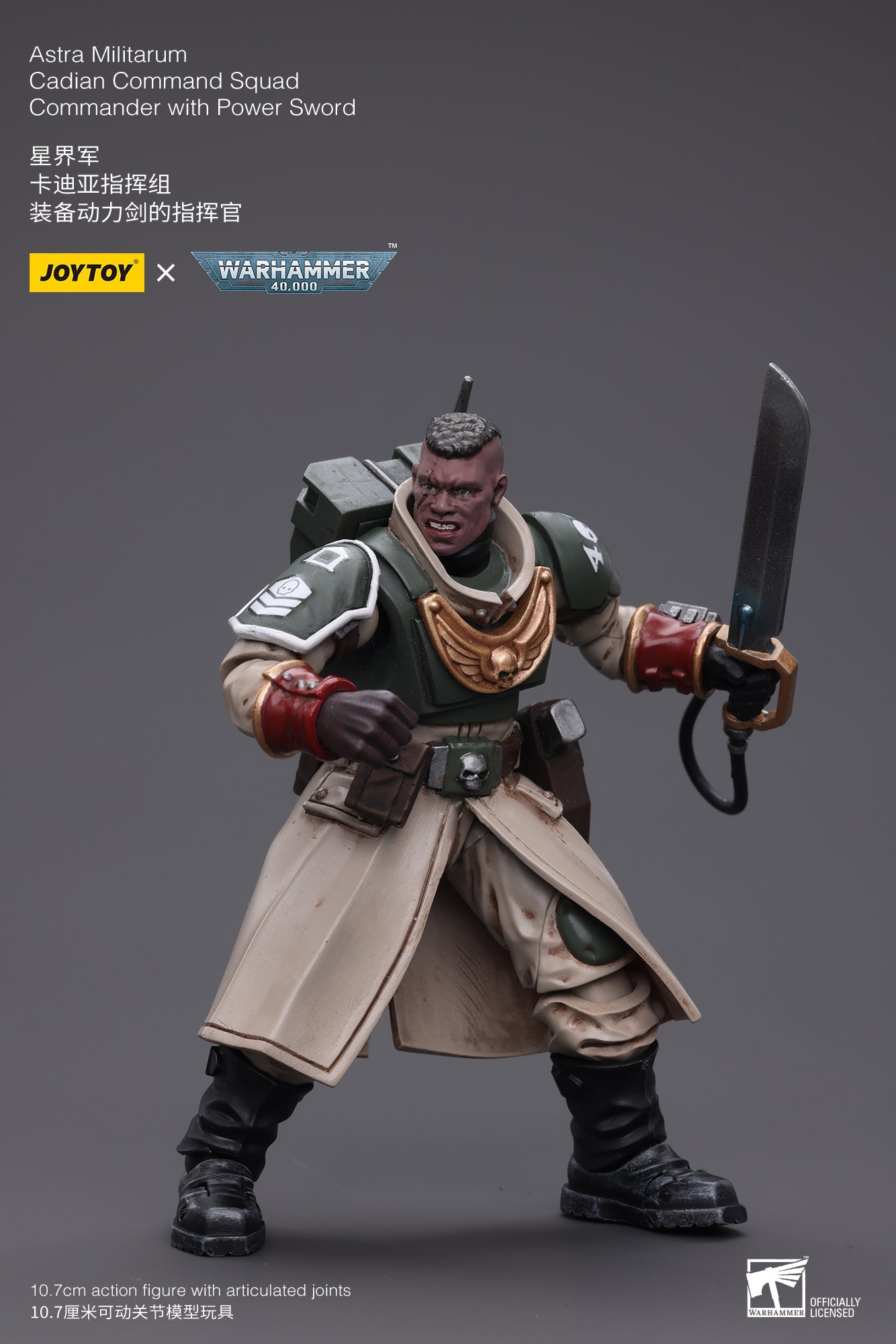 Warhammer 40K Astra Militarum Cadian Command Squad Commander with Power Sword (In Stock)