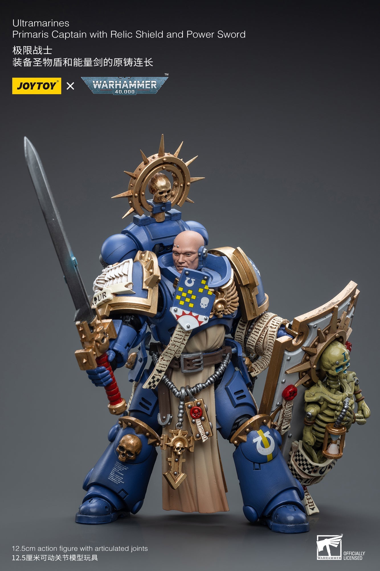 Warhammer 40K Ultramarines Primaris Captain with Relic Shield and Power Sword (In Stock)