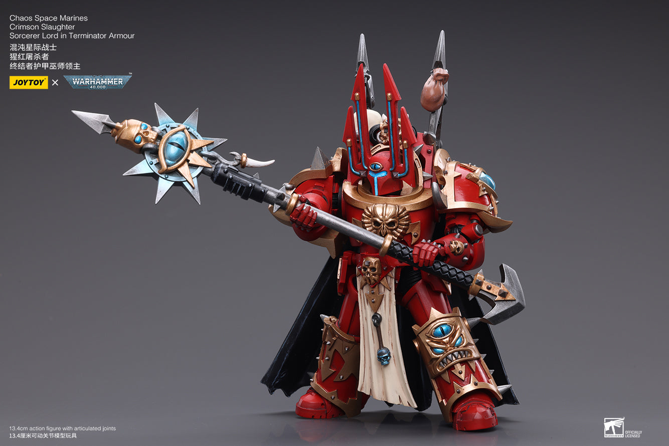 Warhammer 40K ChaosSpace Marines Crimson Slaughter Sorcerer Lord in Terminator Armour (In Stock)