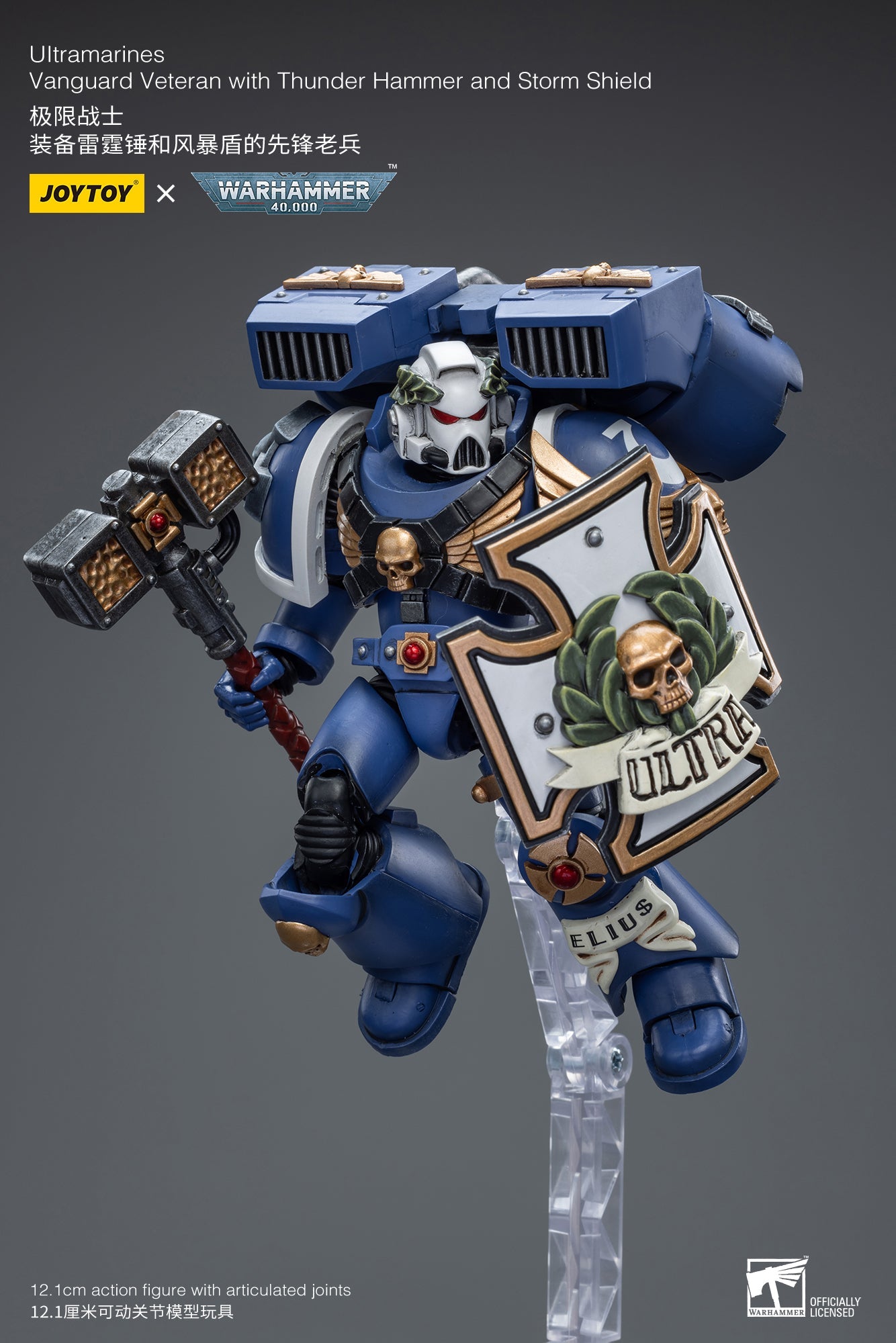 Warhammer 40K Ultramarines Vanguard Veteran with Thunder Hammer and Storm Shield (In Stock)
