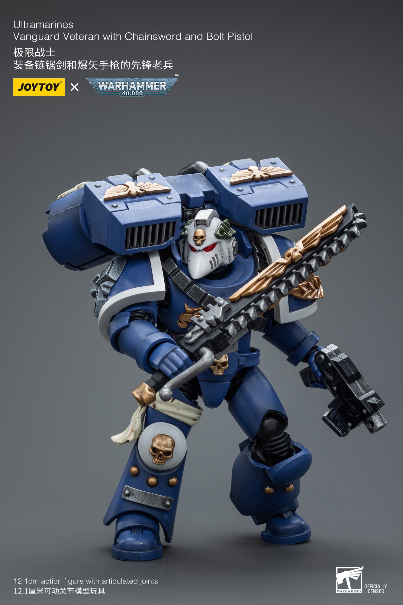 Warhammer 40K Ultramarines Vanguard Veteran with Chainsword and Bolt Pistol (In Stock)