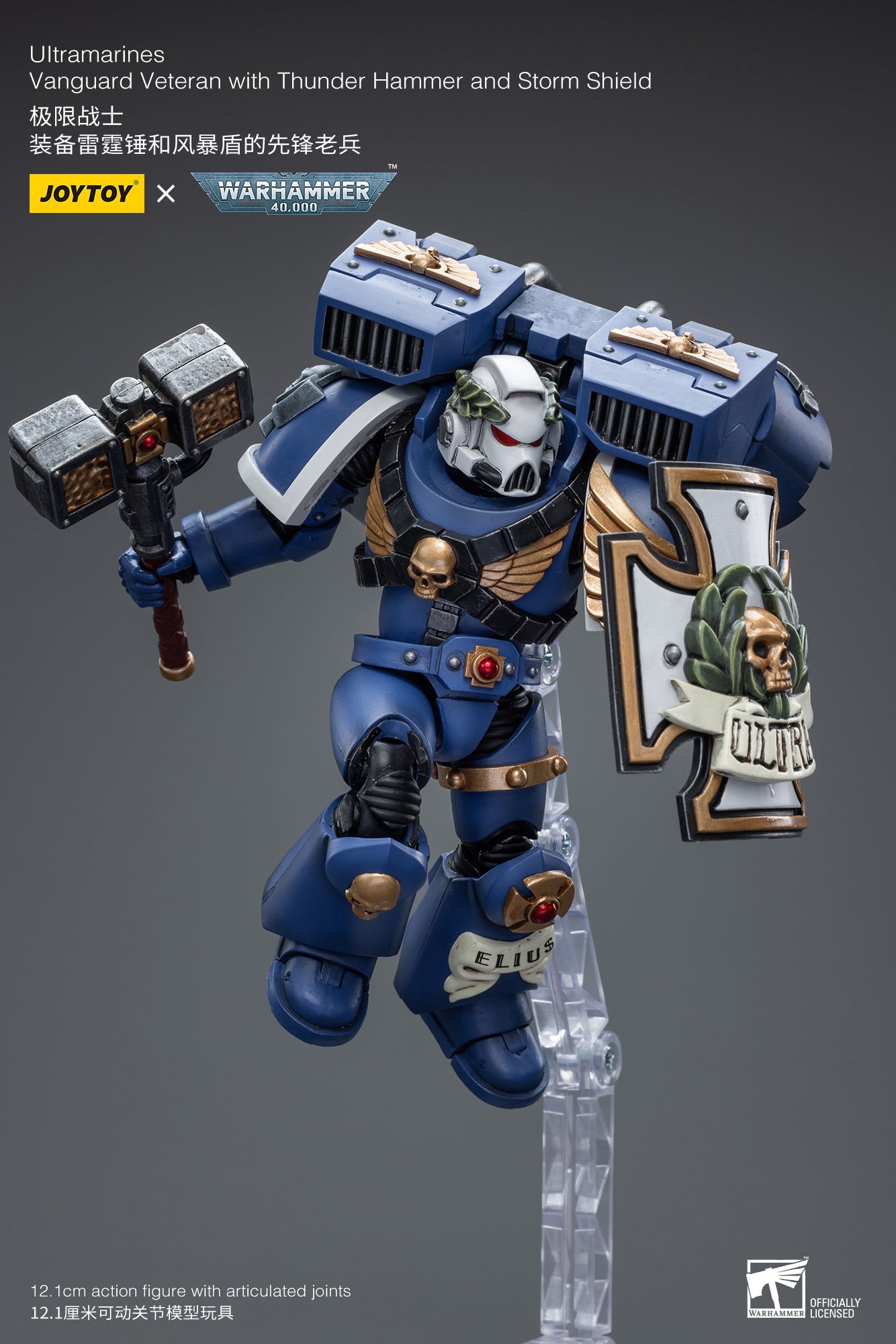 Warhammer 40K Ultramarines Vanguard Veteran with Thunder Hammer and Storm Shield (In Stock)