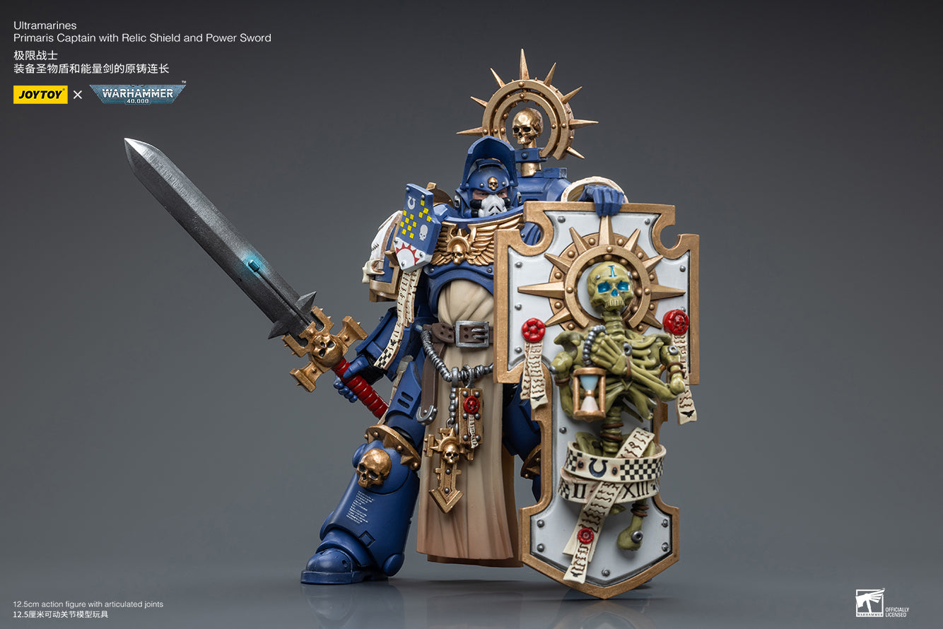 Warhammer 40K Ultramarines Primaris Captain with Relic Shield and Power Sword (In Stock)