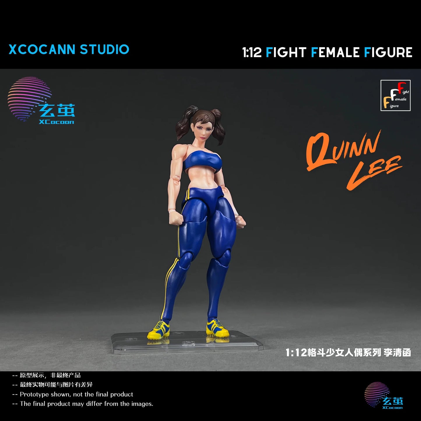 (Pre-Order) Cocann Studio 1/12 Fight Female Figure series Quinn Lee figure and MountainMoon PJ01 Block Accessory kit
