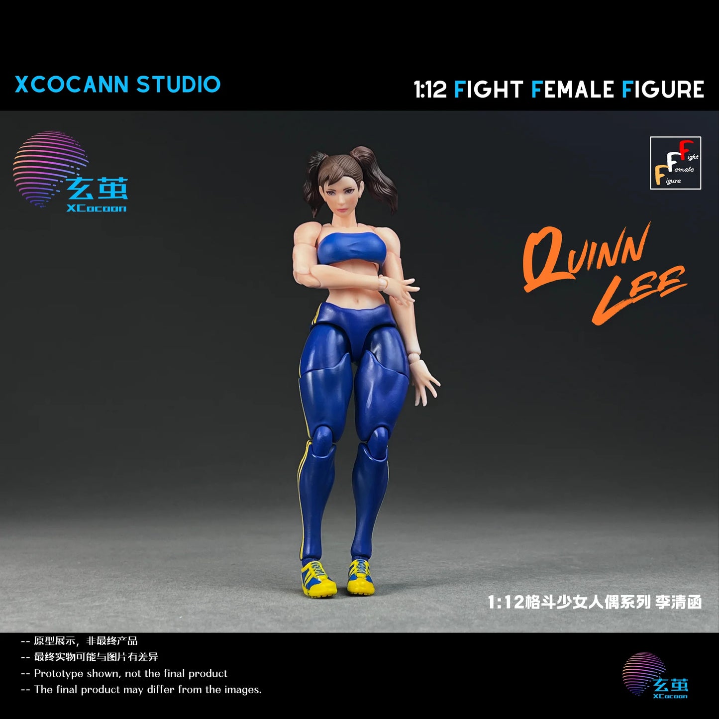 (Pre-Order) Cocann Studio 1/12 Fight Female Figure series Quinn Lee figure and MountainMoon PJ01 Block Accessory kit