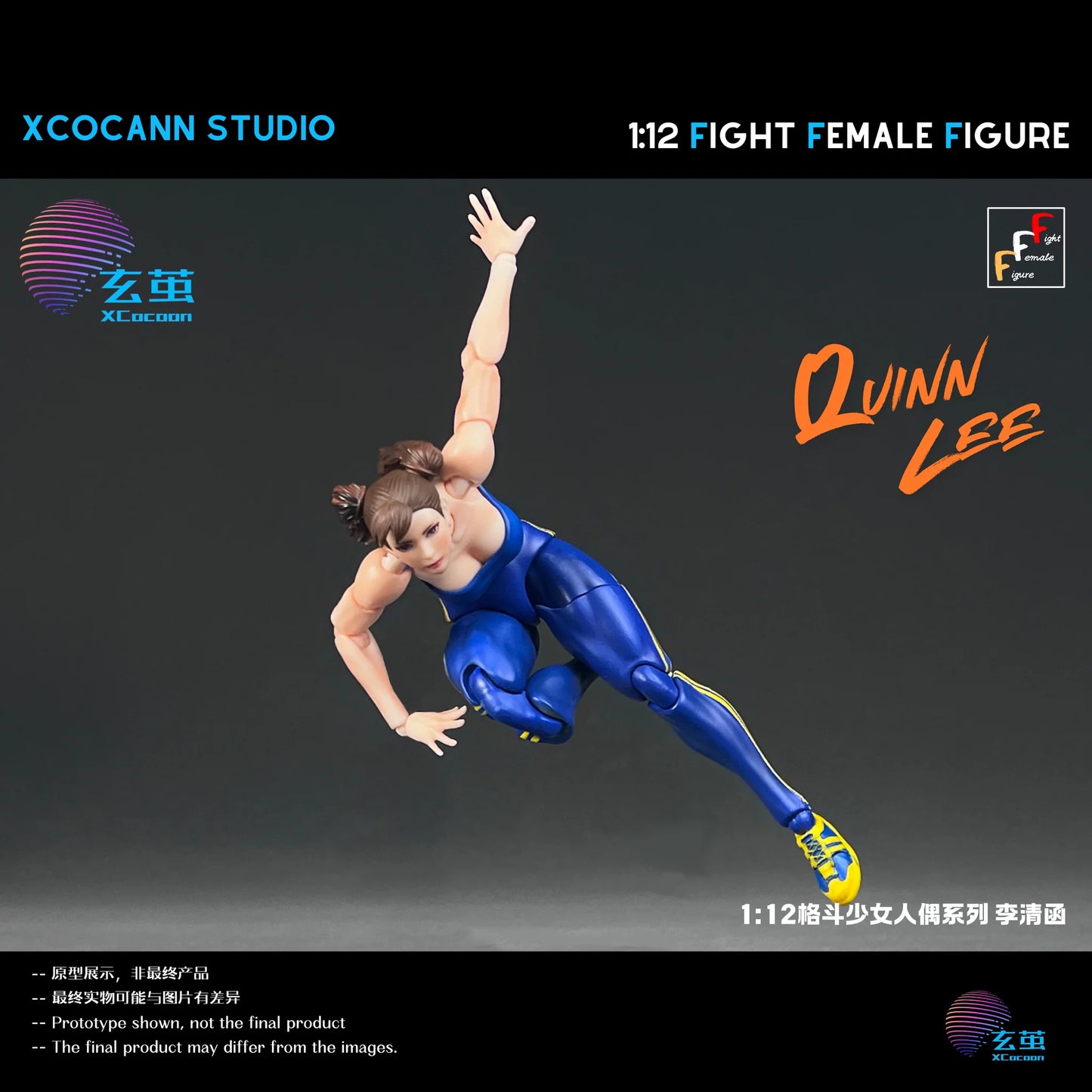 (Pre-Order) Cocann Studio 1/12 Fight Female Figure series Quinn Lee figure and MountainMoon PJ01 Block Accessory kit