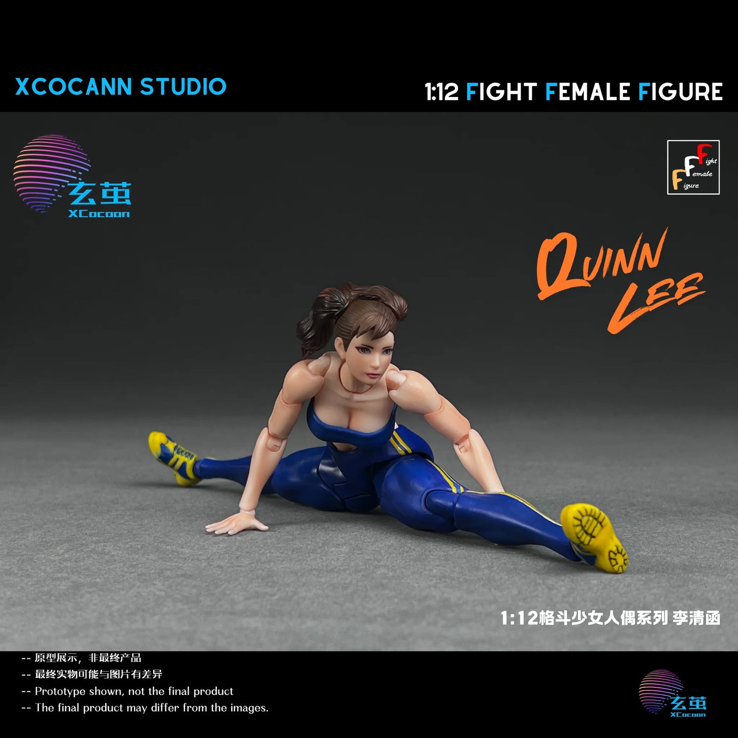 (Pre-Order) Cocann Studio 1/12 Fight Female Figure series Quinn Lee figure and MountainMoon PJ01 Block Accessory kit