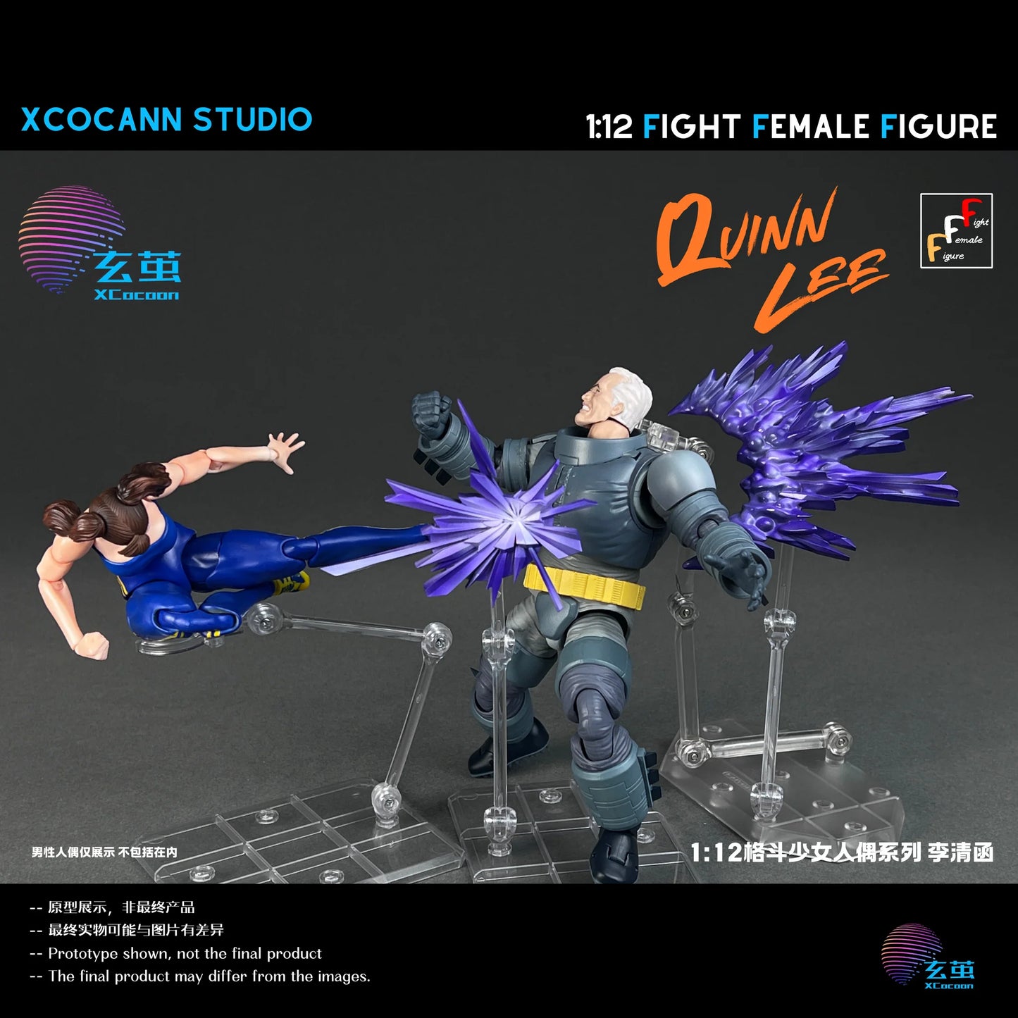 (Pre-Order) Cocann Studio 1/12 Fight Female Figure series Quinn Lee figure and MountainMoon PJ01 Block Accessory kit