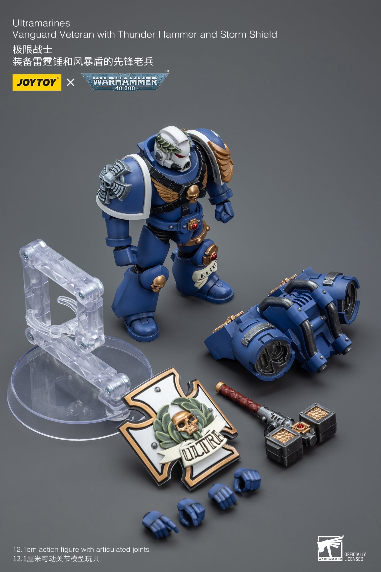 Warhammer 40K Ultramarines Vanguard Veteran with Thunder Hammer and Storm Shield (In Stock)