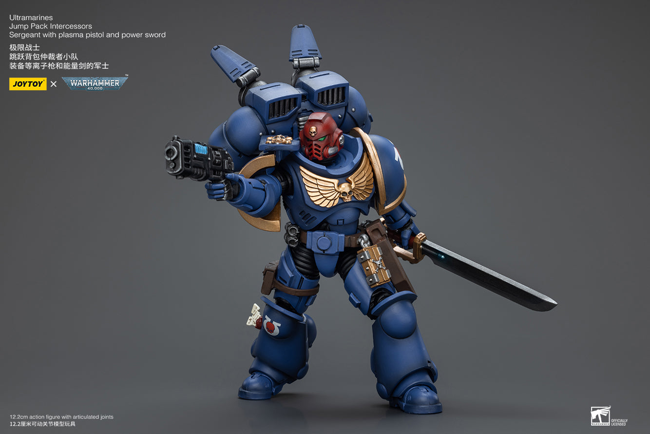 (Pre-Order) Warhammer 40k Ultramarines Jump Pack Intercessors Sergeant With Plasma Pistol And Power Sword