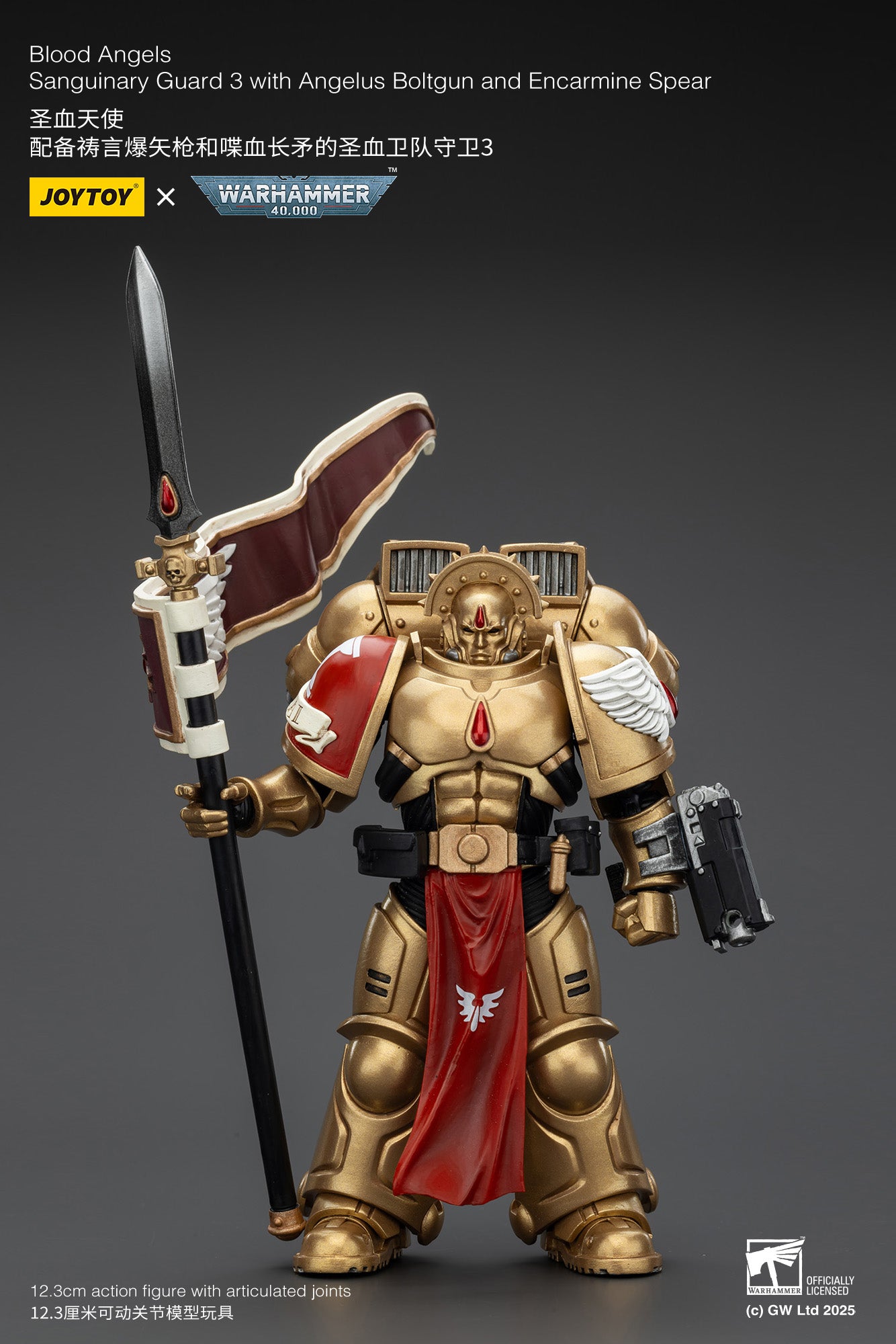 (Pre-Order) Warhammer 40k Blood Angels Sanguinary Guard 3 with Angelus Boltgun and Encarmine Spear