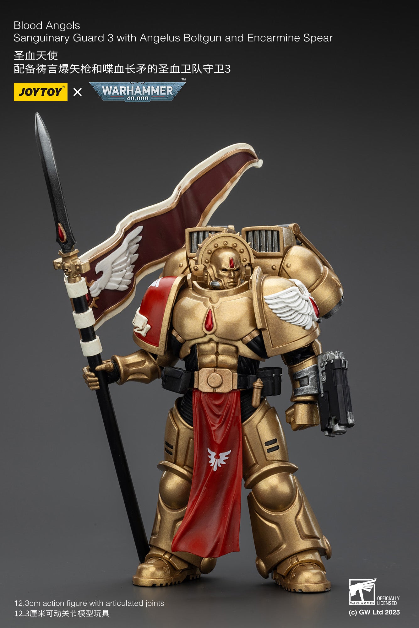 (Pre-Order) Warhammer 40k Blood Angels Sanguinary Guard 3 with Angelus Boltgun and Encarmine Spear