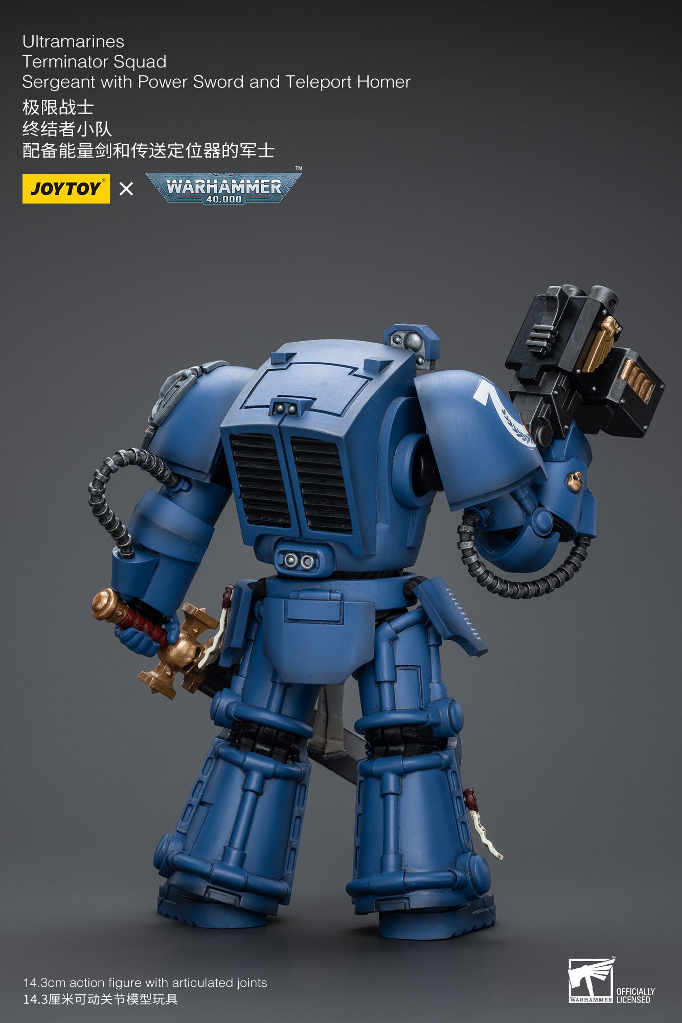 (Pre-Order) Warhammer 40k Ultramarines Terminator Squad Sergeant with Power Sword and Teleport Homer