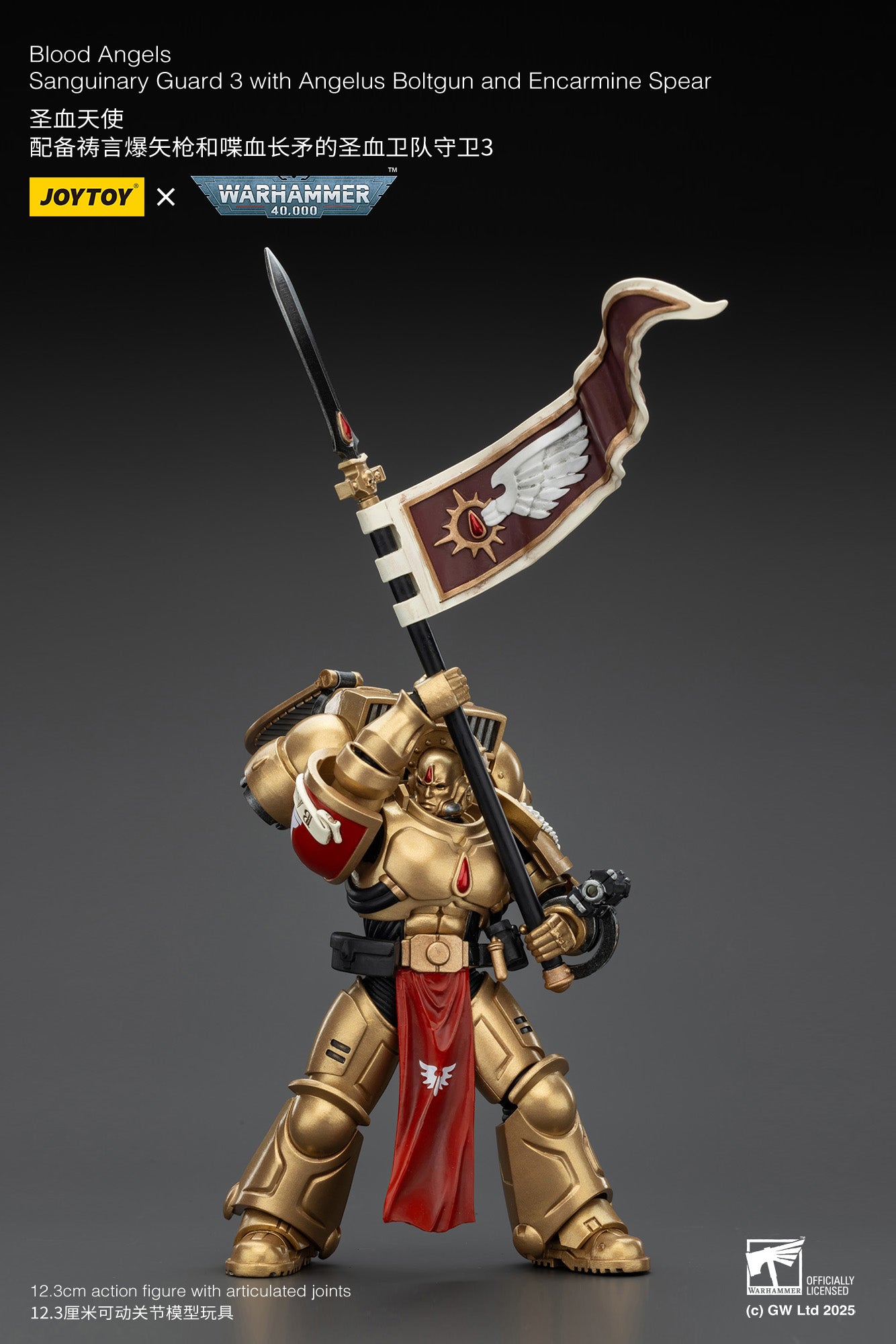(Pre-Order) Warhammer 40k Blood Angels Sanguinary Guard 3 with Angelus Boltgun and Encarmine Spear