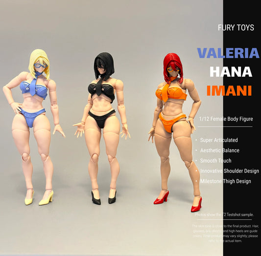 (Pre-Order) FURY TOYS 1/12 Female Body figure Valeria Hana and Imani action figure