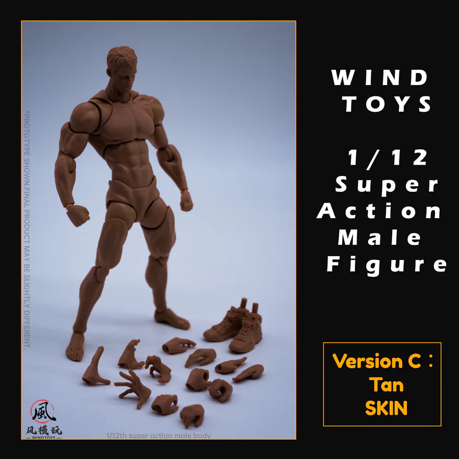 WIND TOYS 1/12 Super Action Male Body Figure White/Yellow/Tan