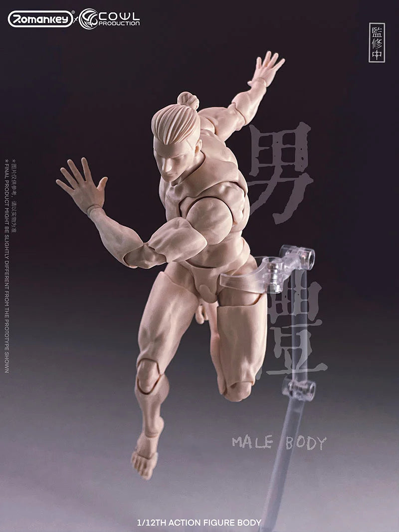 Romankey x COWL 1/12 Super Movable Male Body White, Yellow and Tan (Reissue)