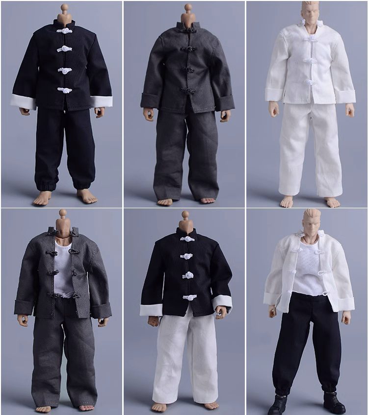 Custom 1/12 Clothing Accessories Kung Fu Cloths
