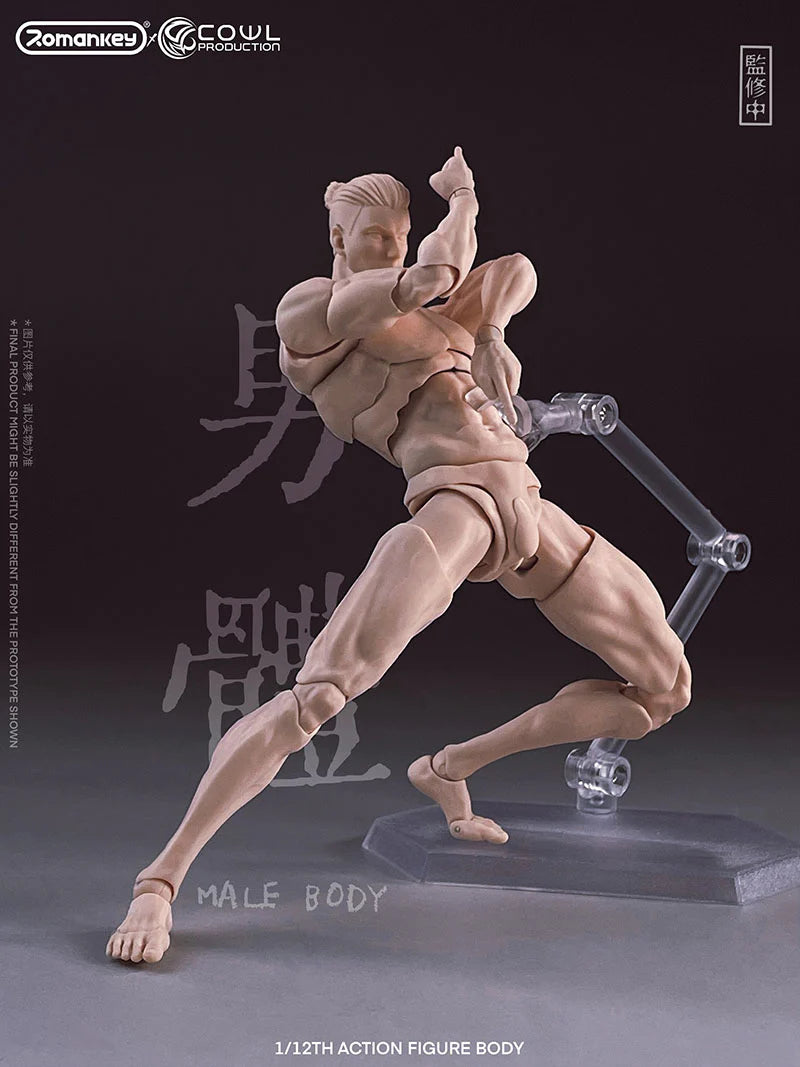 Romankey x COWL 1/12 Super Movable Male Body White, Yellow and Tan (Reissue)