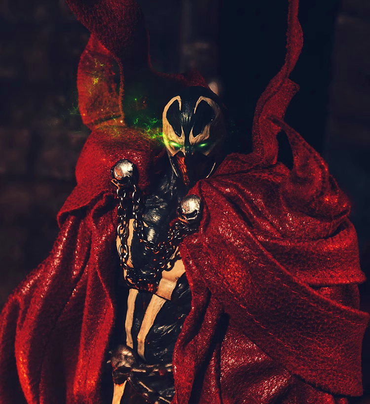 Custom 1/12 Clothing Accessories for McFarlane Spawn Cape & two chains