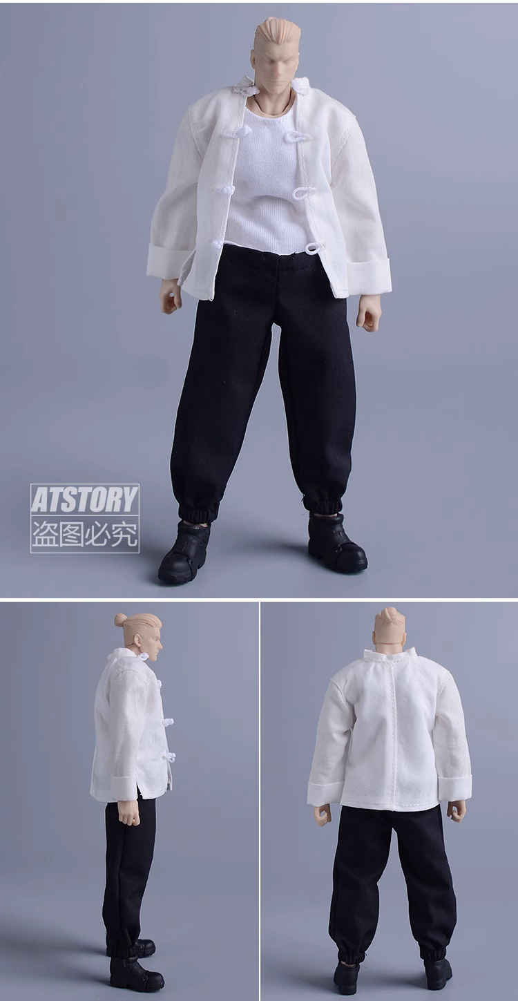 Custom 1/12 Clothing Accessories Kung Fu Cloths