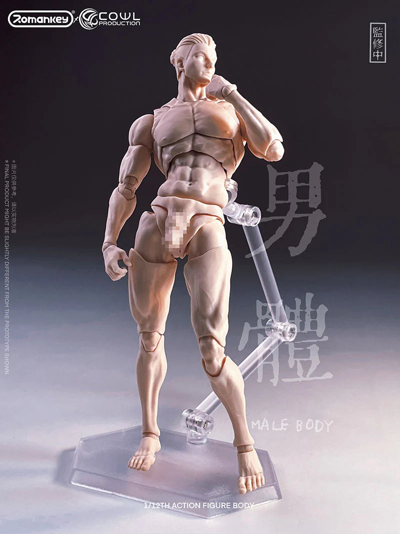 Romankey x COWL 1/12 Super Movable Male Body White, Yellow and Tan (Reissue)