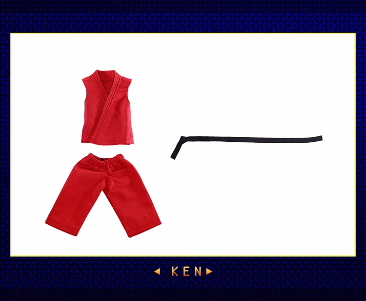 Custom 1/12 Clothing Accessories For Jada Ryu and Ken